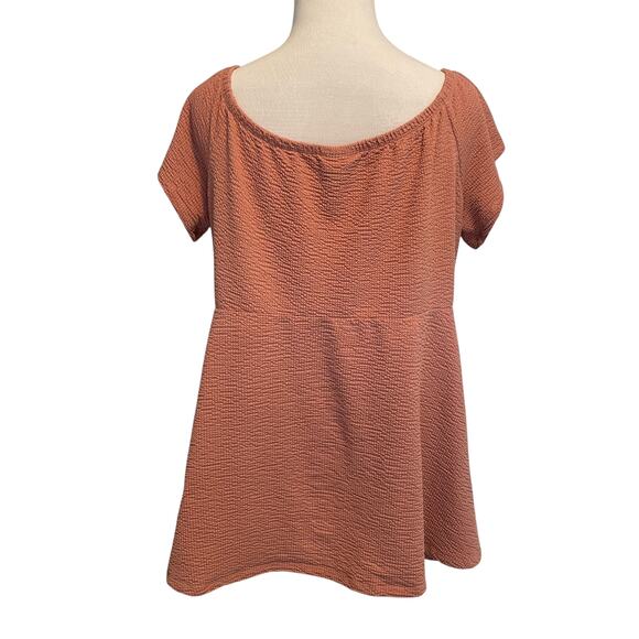 Torrid Ash Rose Textured Off Shoulder Top Womens Size 2X Faux Wrap Babydoll - Picture 5 of 11